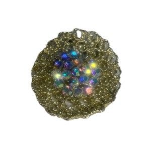 1930's Hat Shape Dress or Fur Clip Gold With White Sequence One Sequence Miss